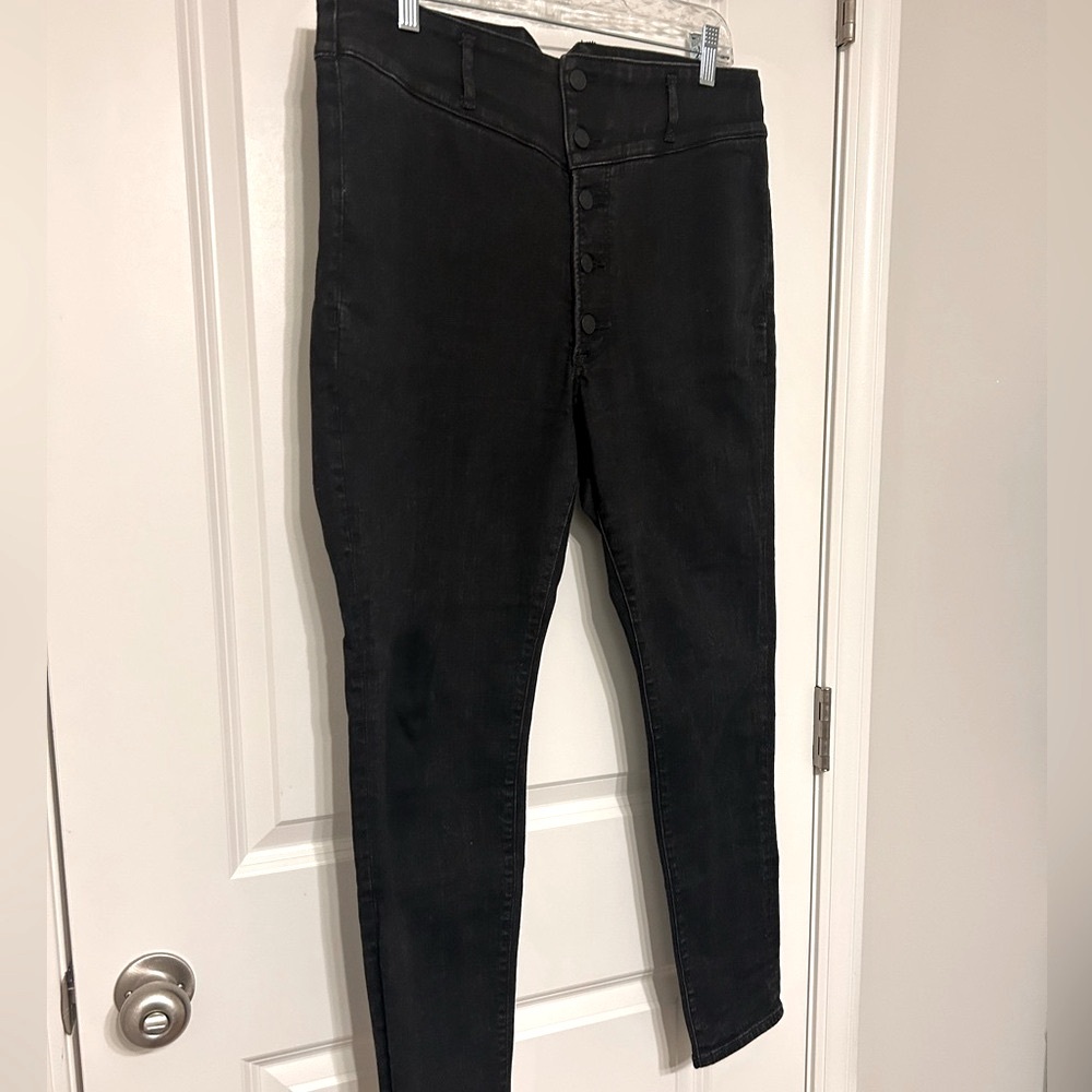 Express High Rise Button Front Jeans - Picture 6 of 15